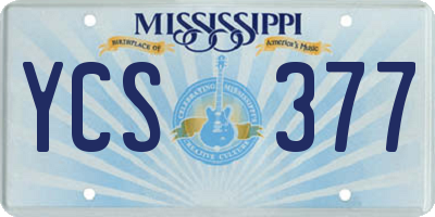 MS license plate YCS377