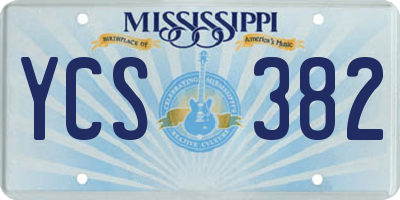MS license plate YCS382
