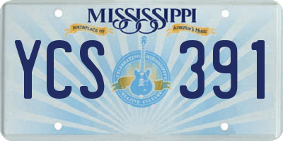 MS license plate YCS391