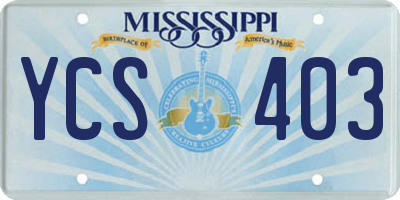 MS license plate YCS403