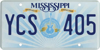 MS license plate YCS405