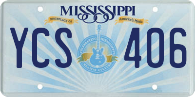 MS license plate YCS406