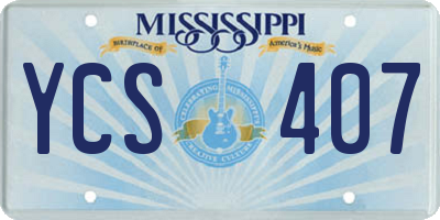 MS license plate YCS407