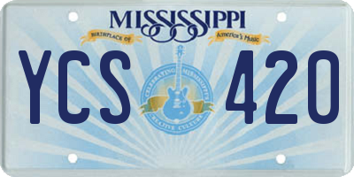 MS license plate YCS420