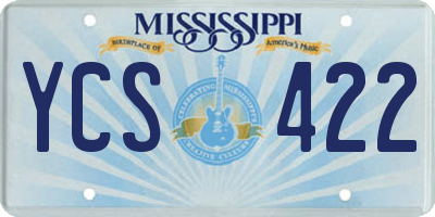 MS license plate YCS422