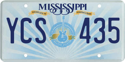 MS license plate YCS435