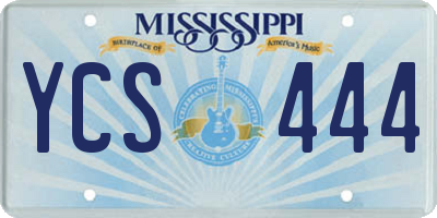 MS license plate YCS444