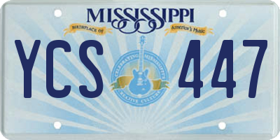 MS license plate YCS447