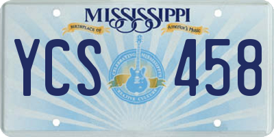 MS license plate YCS458