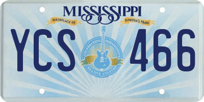 MS license plate YCS466