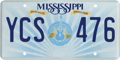MS license plate YCS476