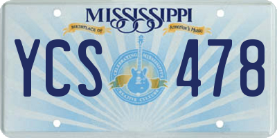 MS license plate YCS478