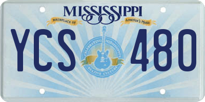 MS license plate YCS480