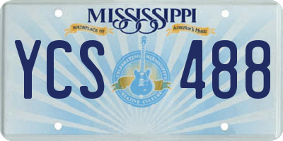 MS license plate YCS488