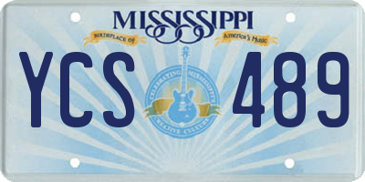 MS license plate YCS489
