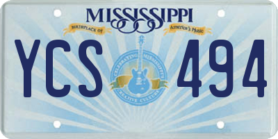 MS license plate YCS494