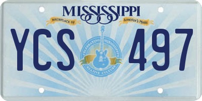 MS license plate YCS497