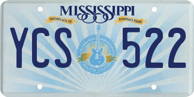 MS license plate YCS522