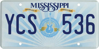 MS license plate YCS536
