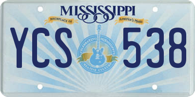 MS license plate YCS538