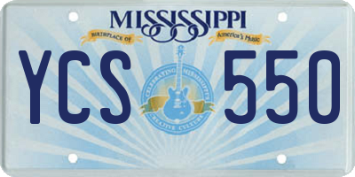 MS license plate YCS550