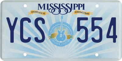 MS license plate YCS554