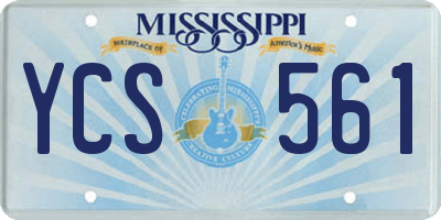 MS license plate YCS561