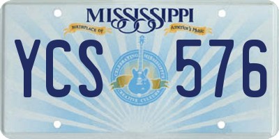MS license plate YCS576