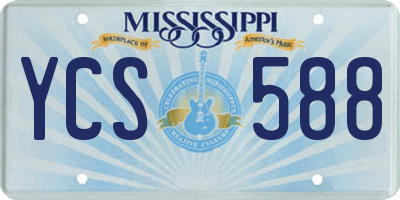 MS license plate YCS588