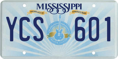 MS license plate YCS601