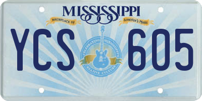 MS license plate YCS605