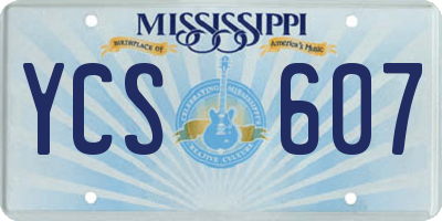 MS license plate YCS607