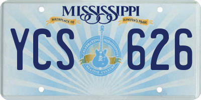 MS license plate YCS626
