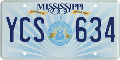 MS license plate YCS634