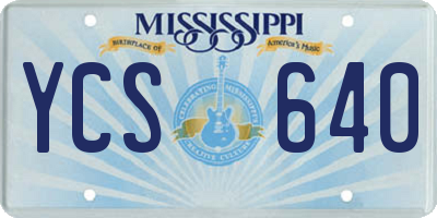 MS license plate YCS640