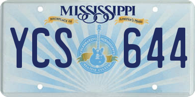 MS license plate YCS644