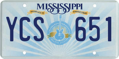 MS license plate YCS651