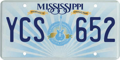 MS license plate YCS652