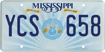 MS license plate YCS658
