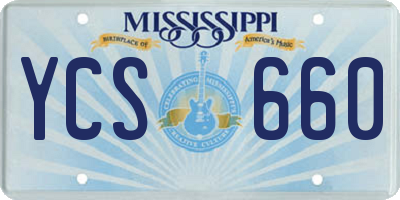 MS license plate YCS660