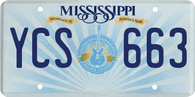 MS license plate YCS663