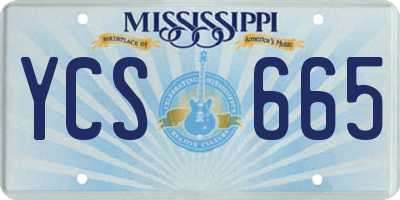 MS license plate YCS665