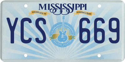 MS license plate YCS669