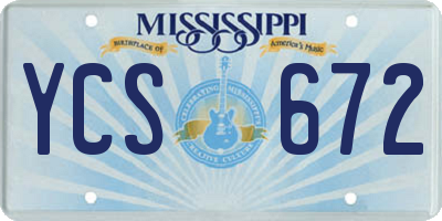 MS license plate YCS672