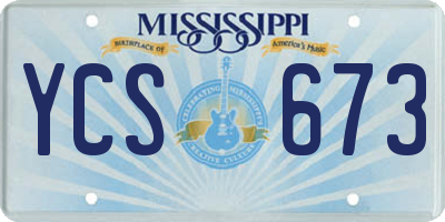 MS license plate YCS673