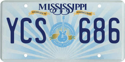 MS license plate YCS686