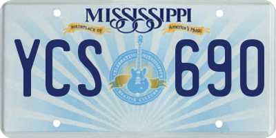 MS license plate YCS690