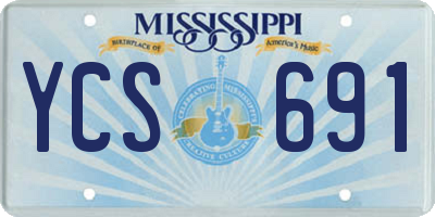 MS license plate YCS691