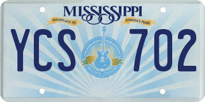 MS license plate YCS702