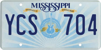 MS license plate YCS704